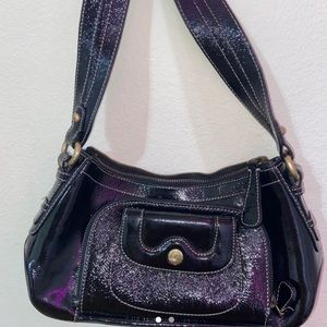 Shiny Black Mini Purse Shoulder Bag